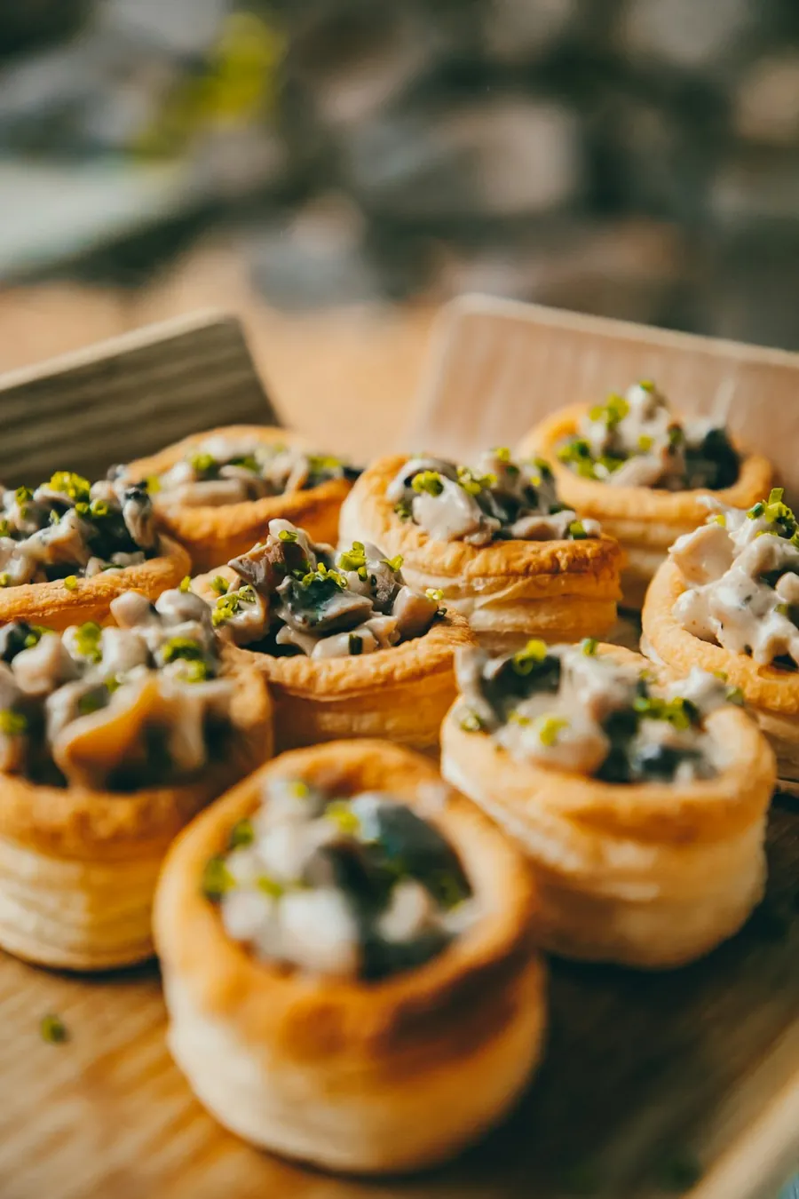 Small puff pastry canapés